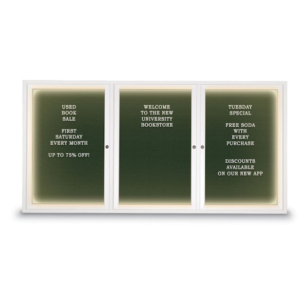 Indoor Enclosed Combo Board, 42"x32", Black Frame/White Porc & Cobalt
